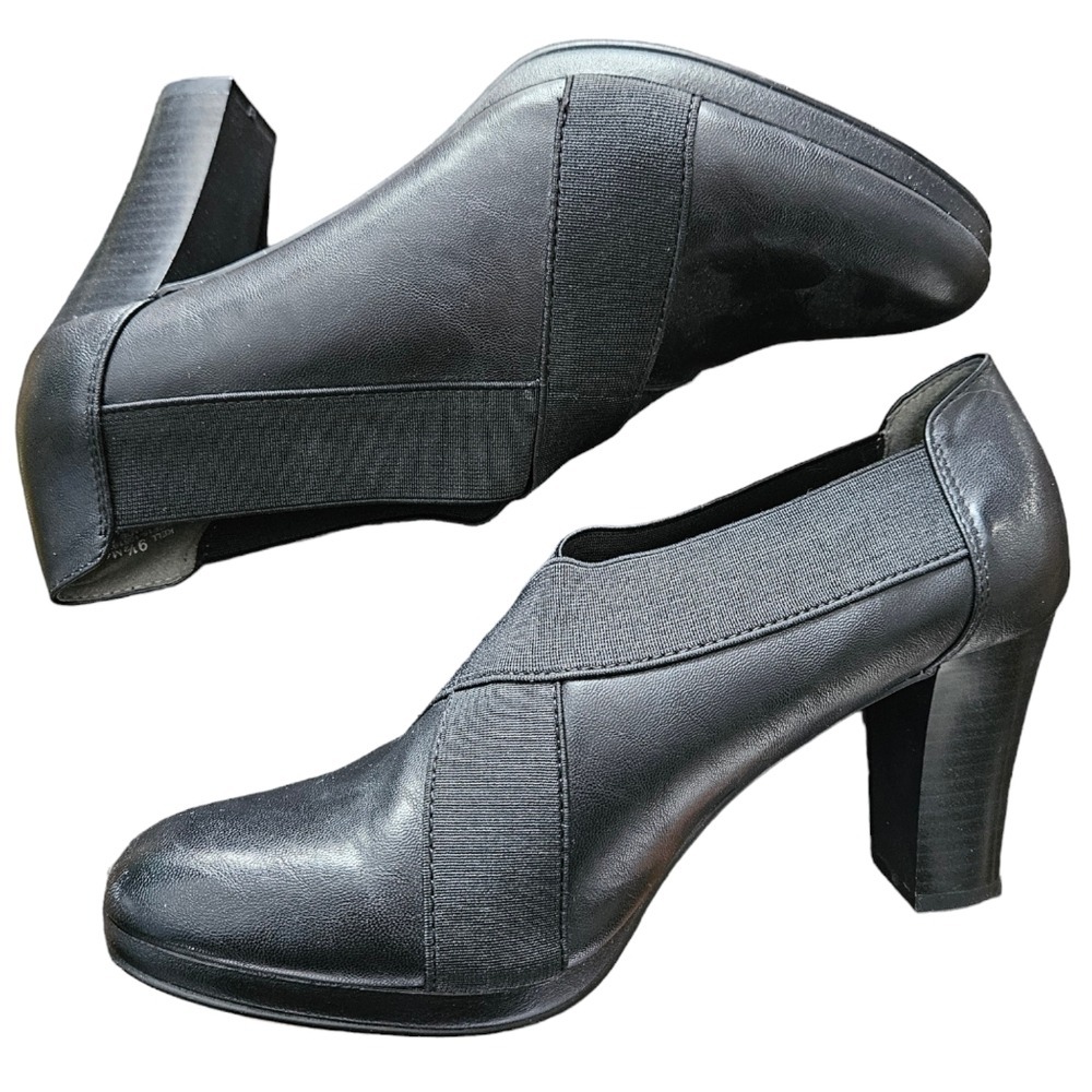 Jeanne Beker 9.5 Black Kell Heeled Booties Semi-Formal Office Shoes